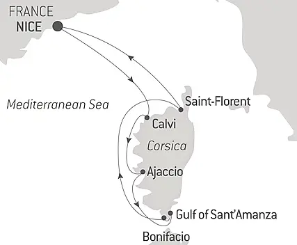 Corsican shores, under Sail Aboard Le Ponant