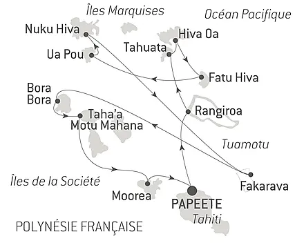 Découvrez votre itinéraire - Mosaïque des Marquises, Tuamotu et îles de la Société