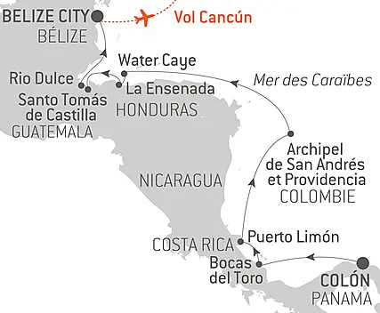 Découvrez votre itinéraire - Odyssée tropicale en Amérique centrale
