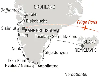 Reiseroute - Expedition zum Rand des Eisschilds