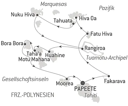 Marquesas, Tuamotu und Gesellschaftsinseln