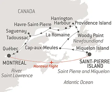 Your itinerary - Expedition along Saint Lawrence