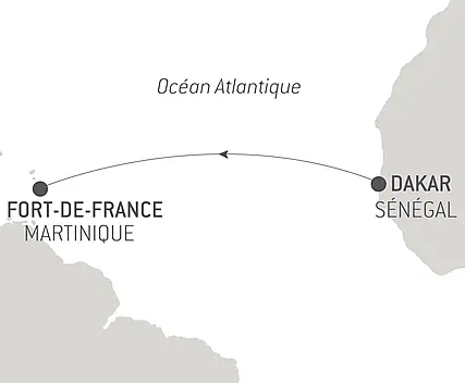 Découvrez votre itinéraire - Voyage en Mer : Dakar - Fort-de-France