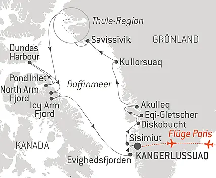 Reiseroute - Kurs auf die ultimative Thule-Region