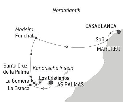 Reiseroute - 11. Klavierfestival auf dem Meer