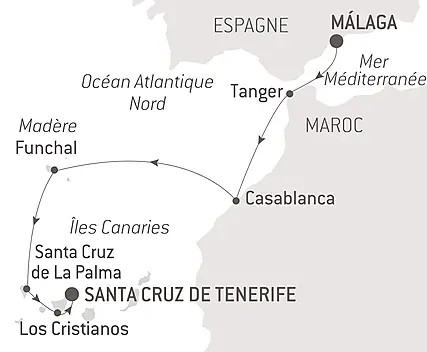Découvrez votre itinéraire - Odyssée atlantique de la péninsule ibérique aux Canaries