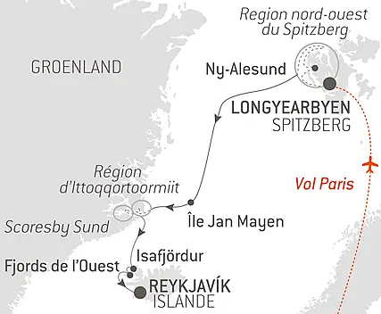 Découvrez votre itinéraire - Grand Nord sauvage, du Spitzberg à l’Islande