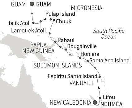 Your itinerary - From New Caledonia to Micronesia