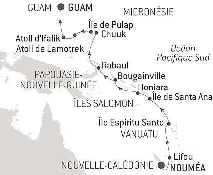 Découvrez votre itinéraire - De la Nouvelle-Calédonie à la Micronésie