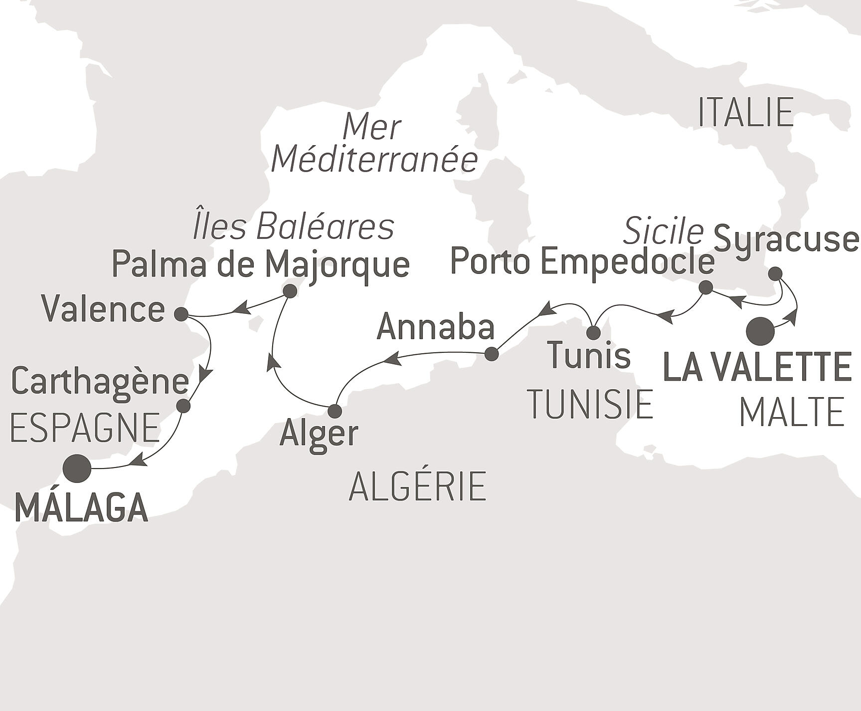 Ancient shores of the Mediterranean Itinerary Map