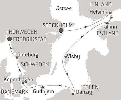 Reiseroute - A World Affairs Cruise in the Baltic