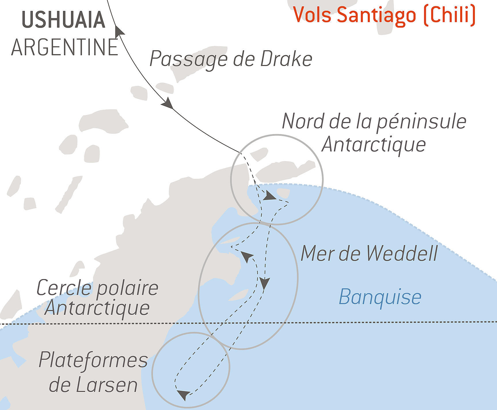The Emperor Penguins of Weddell Sea Itinerary Map