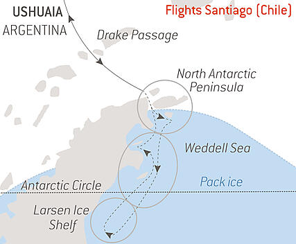 Your itinerary - The Emperor Penguins of Weddell Sea
