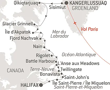 Des côtes sauvages du Groenland à la côte est du Canada