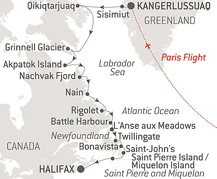 Your itinerary - Wilderness from Greenland to the East Coast of Canada