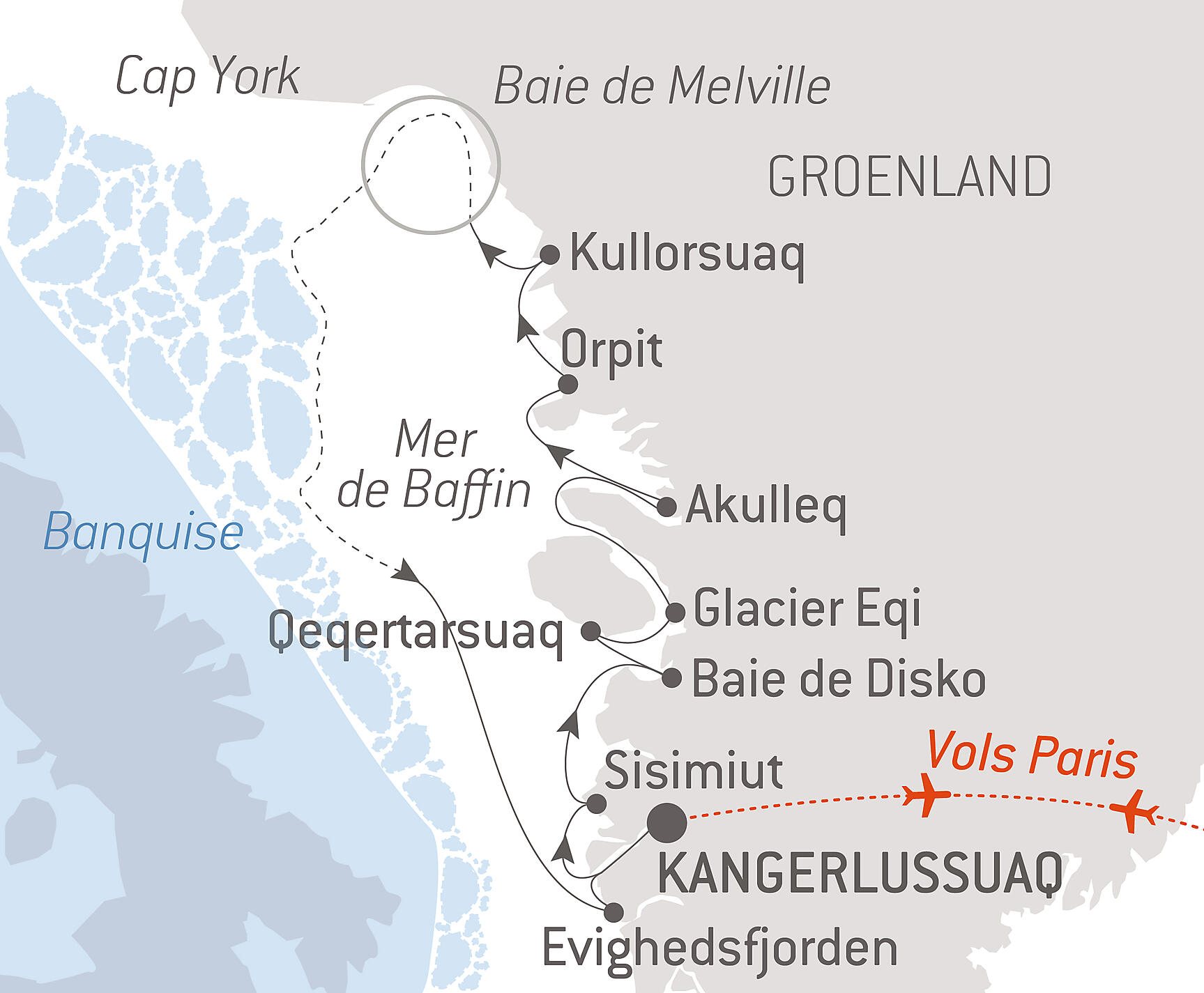 Baffin Bay secrets Itinerary Map