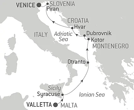 Your itinerary - From Malta to the Adriatic coast