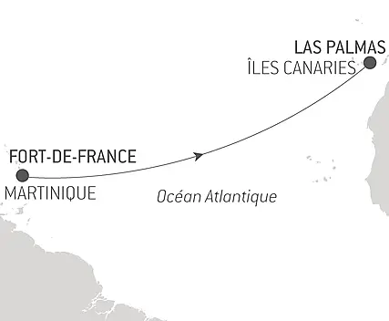 Découvrez votre itinéraire - Voyage en Mer : Fort de France - Las Palmas