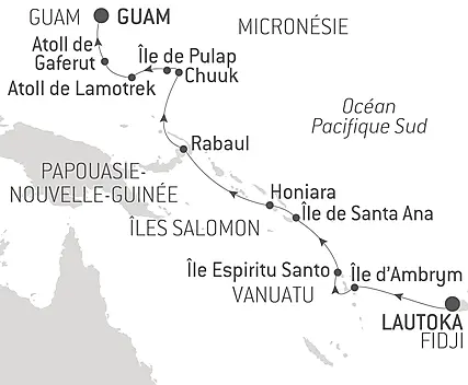 Découvrez votre itinéraire - Des Fidji à la Micronésie