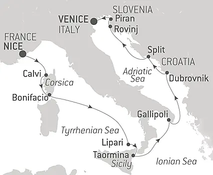 From the Tyrrhenian Sea to the Adriatic