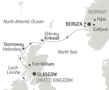 Your itinerary - Scottish Isles & Norwegian Fjords