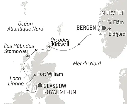 Découvrez votre itinéraire - Îles écossaises et fjords norvégiens