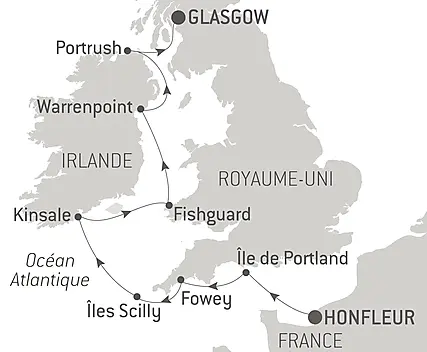 Découvrez votre itinéraire - De La Manche à la mer d’Irlande