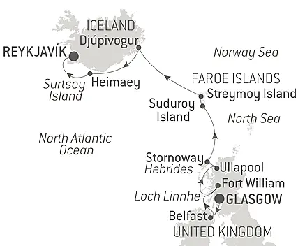 Your itinerary - Wild lands of Scotland, the Faroe Islands and Iceland