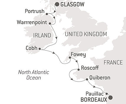 Your itinerary - From the Irish Sea to the Bay of Biscay