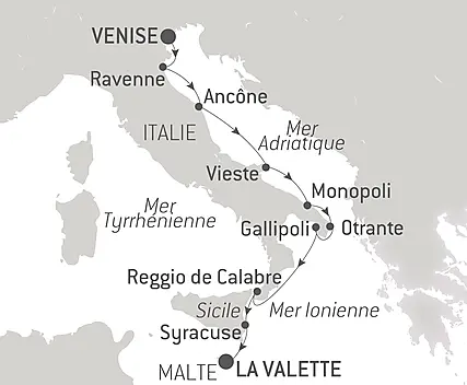 Découvrez votre itinéraire - L’Italie, entre mer Adriatique et mer Ionienne