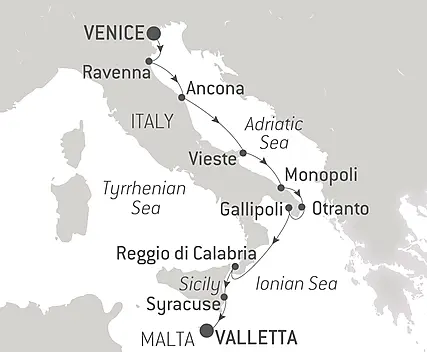 Italy, between the Adriatic Sea & the Ionian Sea