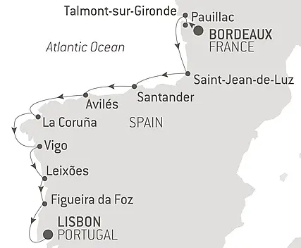 Your itinerary - Bay of Biscay & Iberian Peninsula