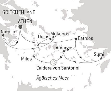 Reiseroute - Cruising the Greek Islands of the Southern Aegean – with Smithsonian Journeys