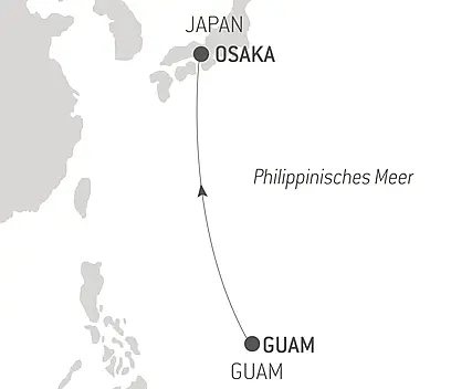 Reiseroute - Ozean-Kreuzfahrt: Guam - Osaka