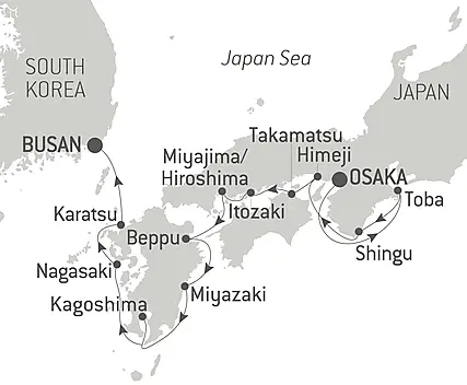 Reiseroute - Im Herzen des ursprünglichen Japans