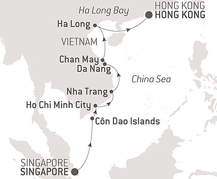 Your itinerary - Coastal Vietnam by Sea: Singapore to Hong Kong – with Smithsonian Journeys