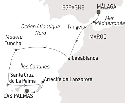 Découvrez votre itinéraire - Odyssée atlantique de la péninsule ibérique aux Canaries