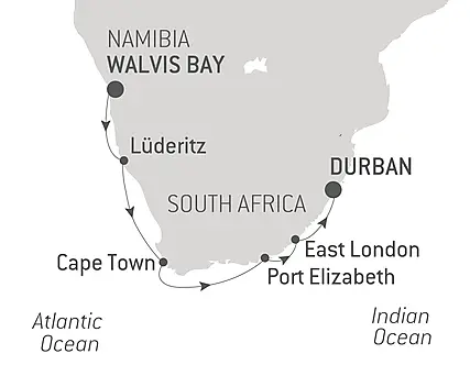 Your itinerary - Namibian & South African Coastlines