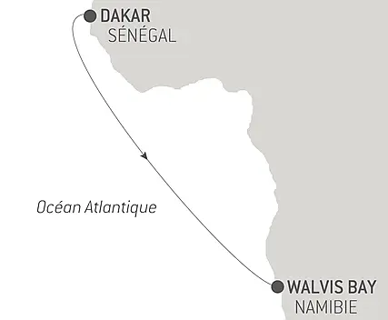 Découvrez votre itinéraire - Voyage en Mer : Dakar - Walvis Bay