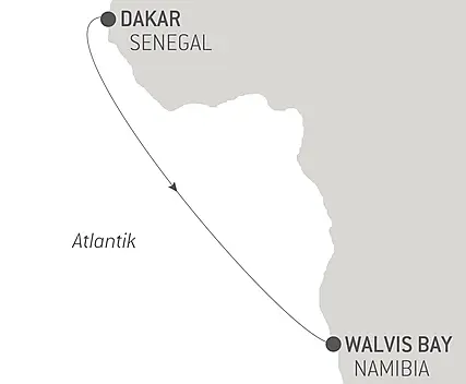 Reiseroute - Ozean-Kreuzfahrt: Dakar - Walvis Bay