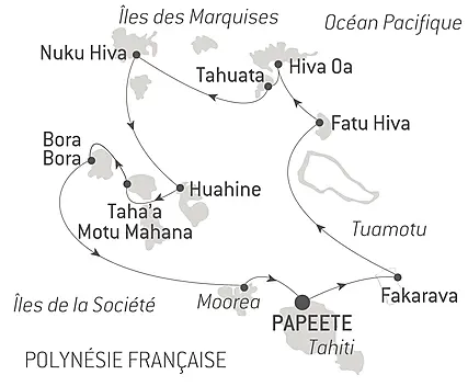 Marquises, Tuamotu et îles de la Société