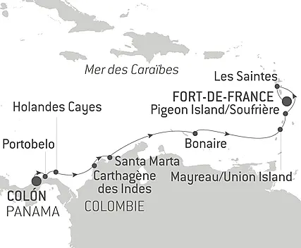 Découvrez votre itinéraire - Panama, Colombie et les îles Caraïbes