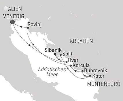 Reiseroute - Highlights Kroatiens