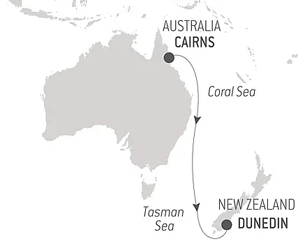 Découvrez votre itinéraire - Voyage en Mer : Cairns - Dunedin