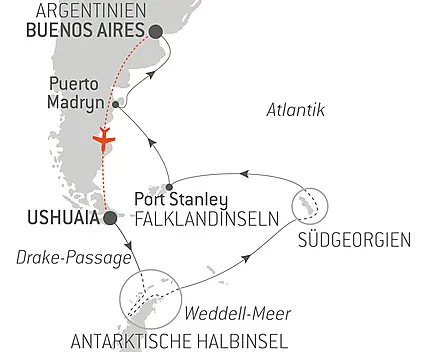 Abenteuer durch das Südpolarmeer bis zur Halbinsel Valdés