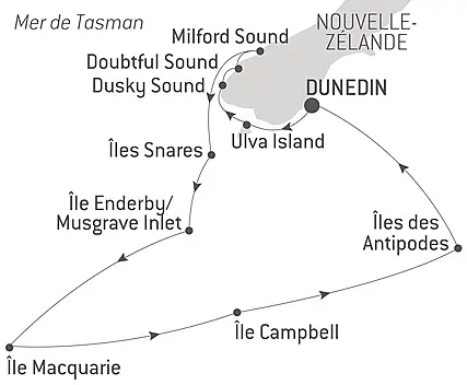 Découvrez votre itinéraire - Îles Subantarctiques de Nouvelle-Zélande