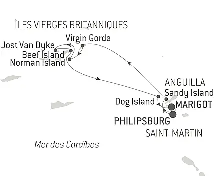 Découvrez votre itinéraire - Rêverie sous voiles au cœur des petites Antilles