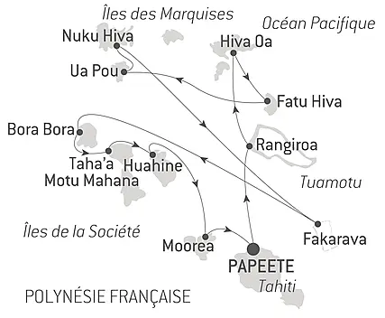 Découvrez votre itinéraire - Marquises, Tuamotu et îles de la Société