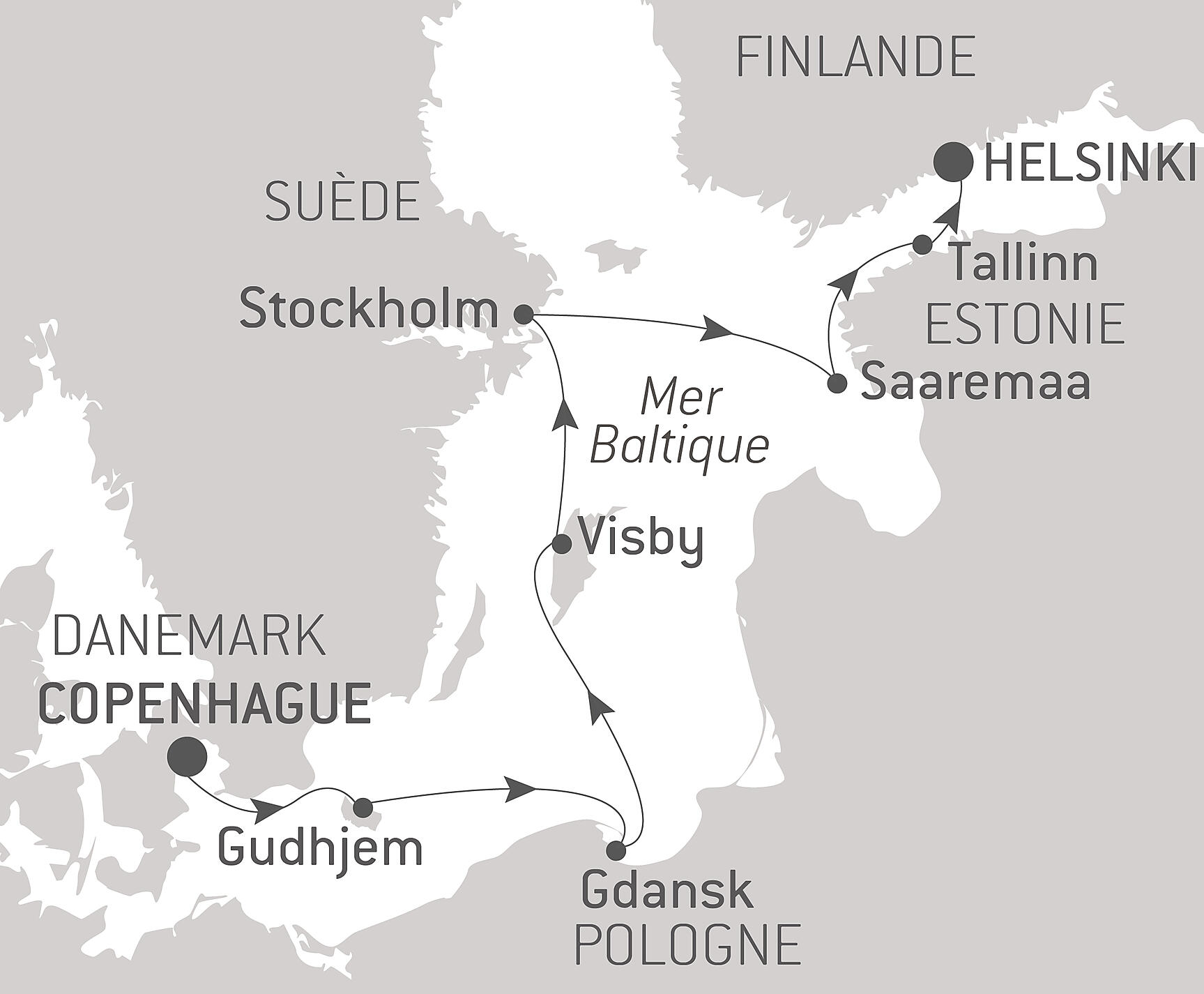 Iconic Capitals & Towns of the Baltic Itinerary Map
