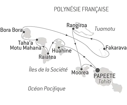 Découvrez votre itinéraire - Îles de la Société et Tuamotu